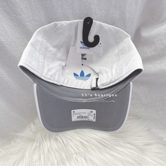 NWT Adidas Women Originals Relaxed Strap Back Hat Cap White Black - Picture 6 of 7